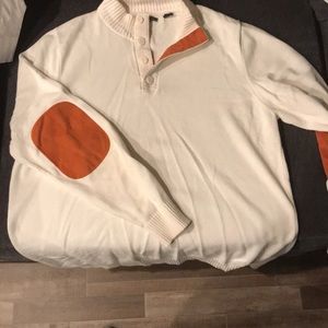 Sweater with suede patches